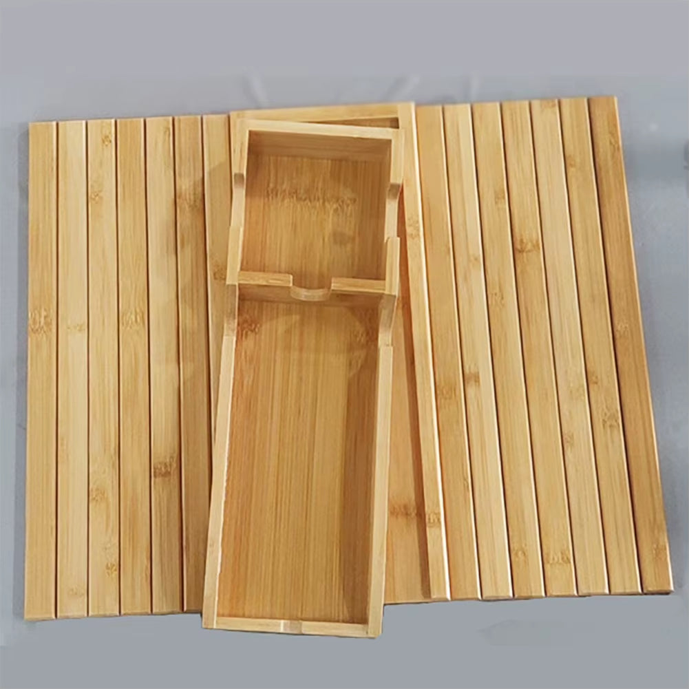 Tavă Pliabilă din Lemn pentru Brațul Canapelei – 3 în 1, Anti-Alunecare, Suport Detasabil pentru Pahare și Telecomandă