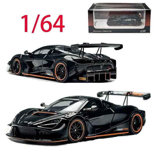 CM Diecast 1/64 Scale McLaren Alloy Car Model McLaren 720S GT3 X Play Vehicles Toys for Boys Original Box Collection Display