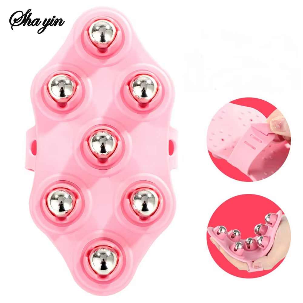 Rola de masaj cu șapte bile – pentru deblocarea meridianelor, masajul gambelor, tonifierea mușchilor și relaxare