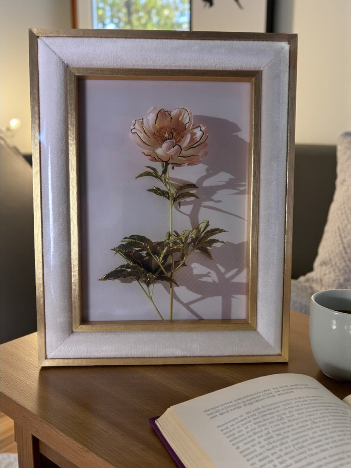 Rama foto eleganta din catifea cu margini aurii