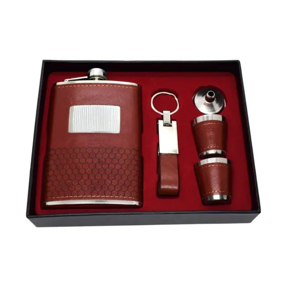 Set Cadou Sticla Inox cu 2 Pahare si Breloc