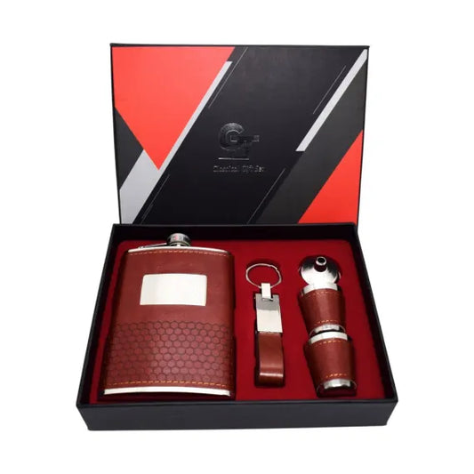 Set Cadou Sticla Inox cu 2 Pahare si Breloc