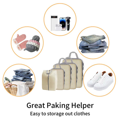 Set de 5 cuburi de compresie pentru călătorii