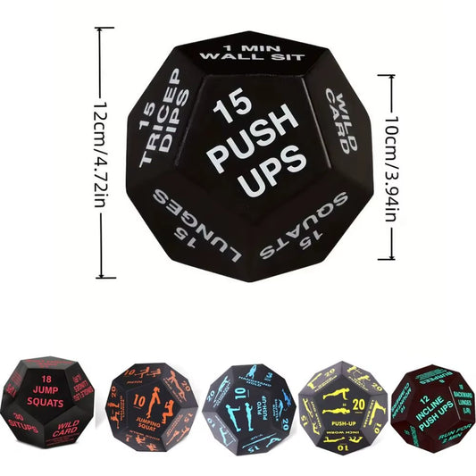 Cub Fitness 12 Fețe – Zar Interactiv din Spumă PU pentru Exerciții, HIIT și Distracție Sportivă