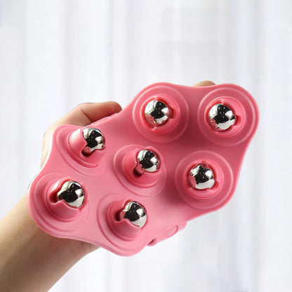 Rola de masaj cu șapte bile – pentru deblocarea meridianelor, masajul gambelor, tonifierea mușchilor și relaxare