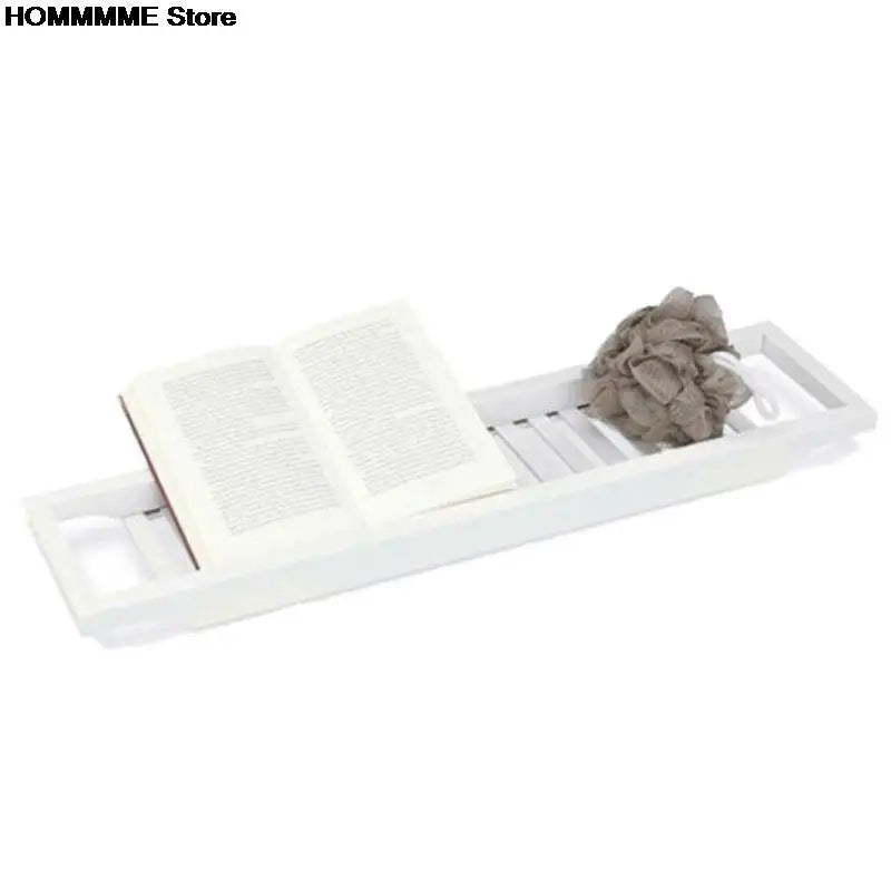 Suport Extensibil din Bambus pentru Cadă – Tavă Multifuncțională Antialunecare, Ideală pentru Spa, Lectură și Relaxare