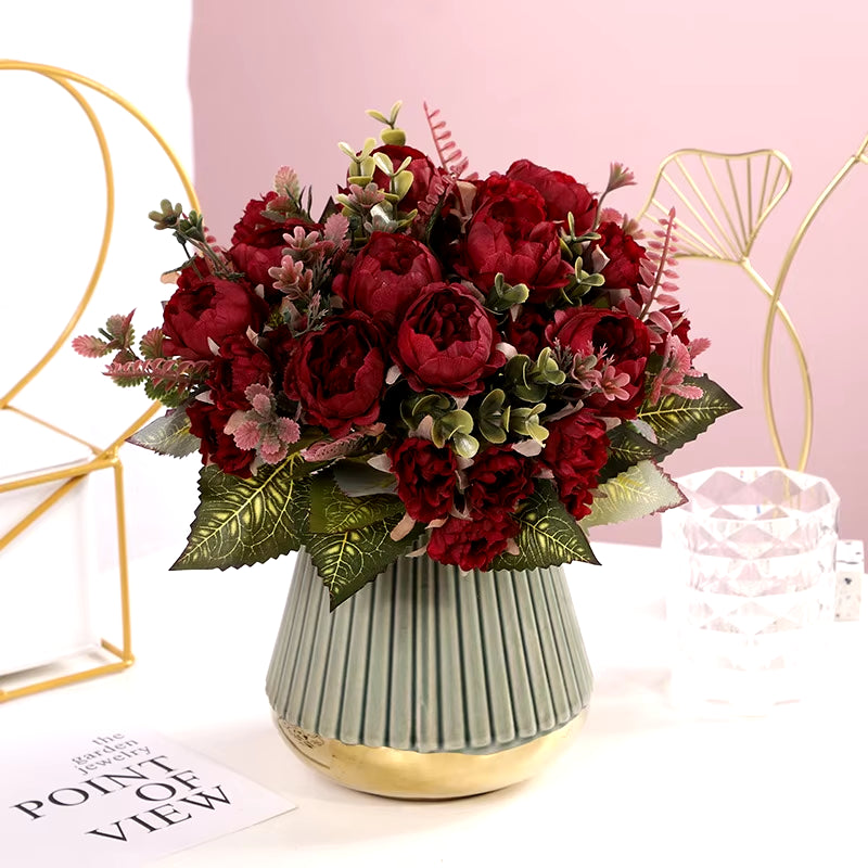 Bujori Artificiali din Mătase 