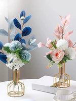 Vază Metalică din Fier Forjat Auriu 