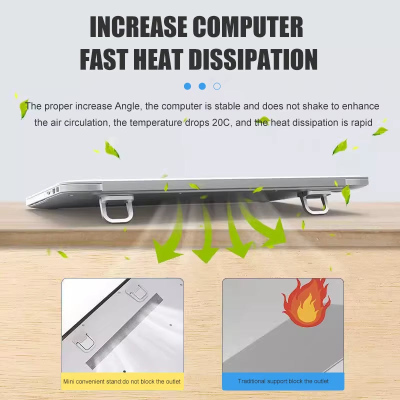 2Pcs/Set Laptop Stand for Computer Keyboard Stand Riser Aluminum Mini Portable Laptop Stands for Notebook