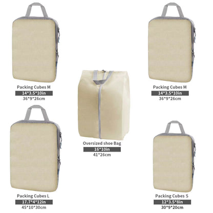 Set de 5 cuburi de compresie pentru călătorii