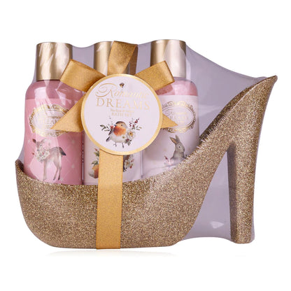 Set cadou ROMANTIC DREAMS in pantof glitter