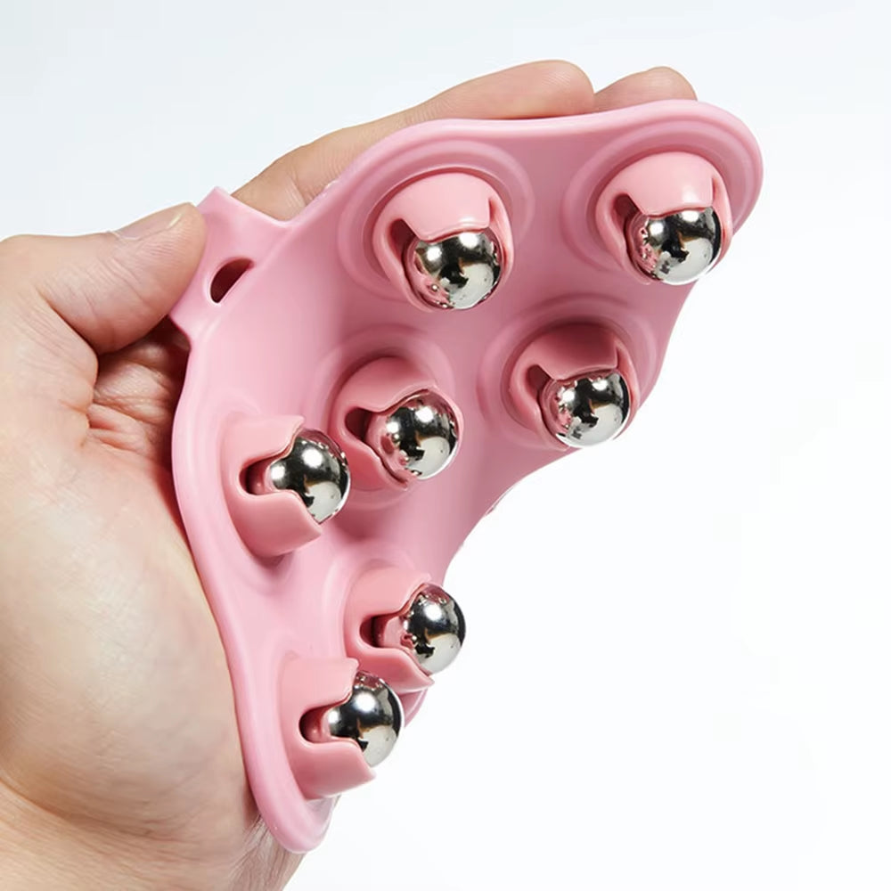 Rola de masaj cu șapte bile – pentru deblocarea meridianelor, masajul gambelor, tonifierea mușchilor și relaxare