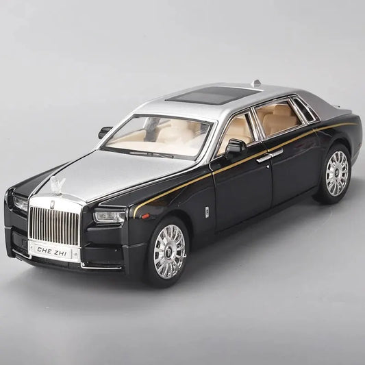 Mașinuță Diecast Rolls-Royce Phantom 1:24 – Model Metalic cu Sunet, Lumină și Funcție Pull-Back, Cadou Ideal pentru Copii și Colecționari