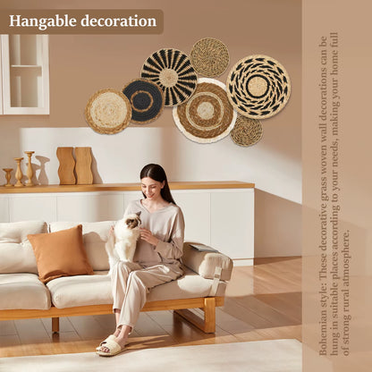 Set de 7 coșuri decorative Boho pentru perete