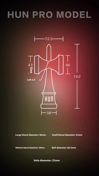 Kendama HUN Gechuan – Model Guofang, Pro Beech, Seria Ukiyo-E, vopsea cauciucată