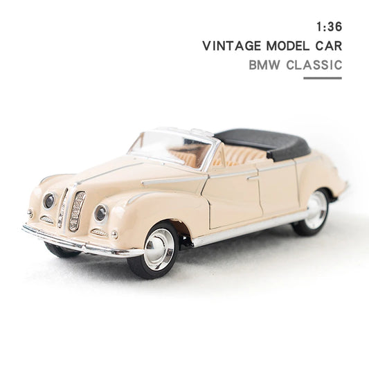 Masinuta metalica die-cast, model auto clasic din aliaj, scara 1:36, cu mecanism pull-back