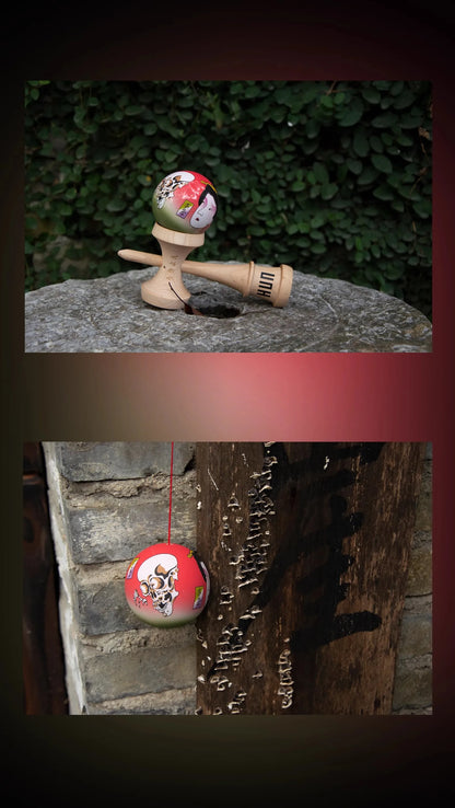 Kendama HUN Gechuan – Model Guofang, Pro Beech, Seria Ukiyo-E, vopsea cauciucată