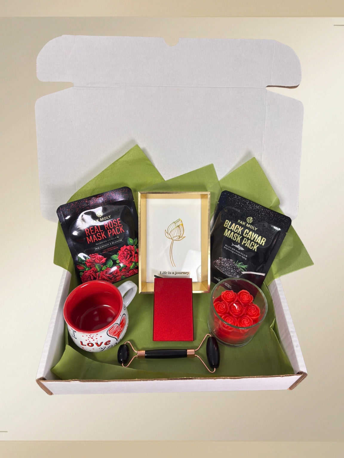 Set cadou Love & Care- Rola Jad, Masti, Cana, Card Holder, Rama si