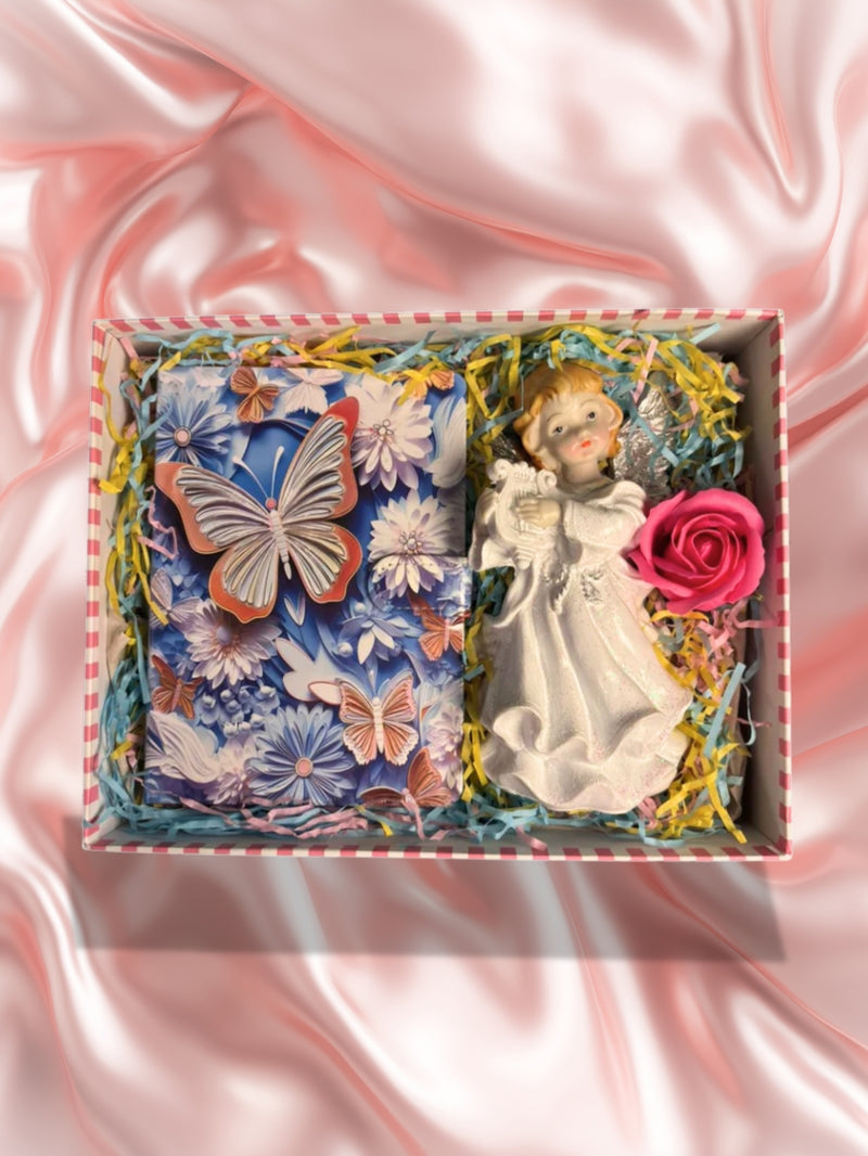 Set cadou ANGEL BLOSSOM – Agenda fluturi si figura decorativa