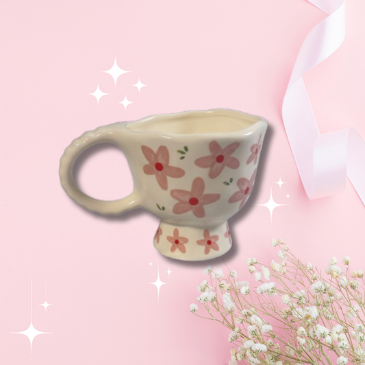 Cana ceramica cu model floral