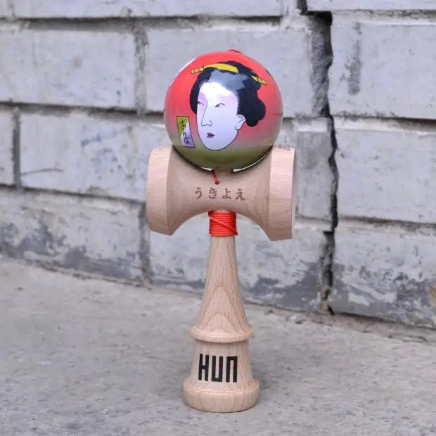 Kendama HUN Gechuan – Model Guofang, Pro Beech, Seria Ukiyo-E, vopsea cauciucată