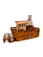 Bar decorativ Titanic cu sticlă 0,25 l și 4 pahare
