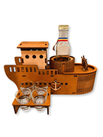 Bar decorativ Titanic cu sticlă 0,25 l și 4 pahare