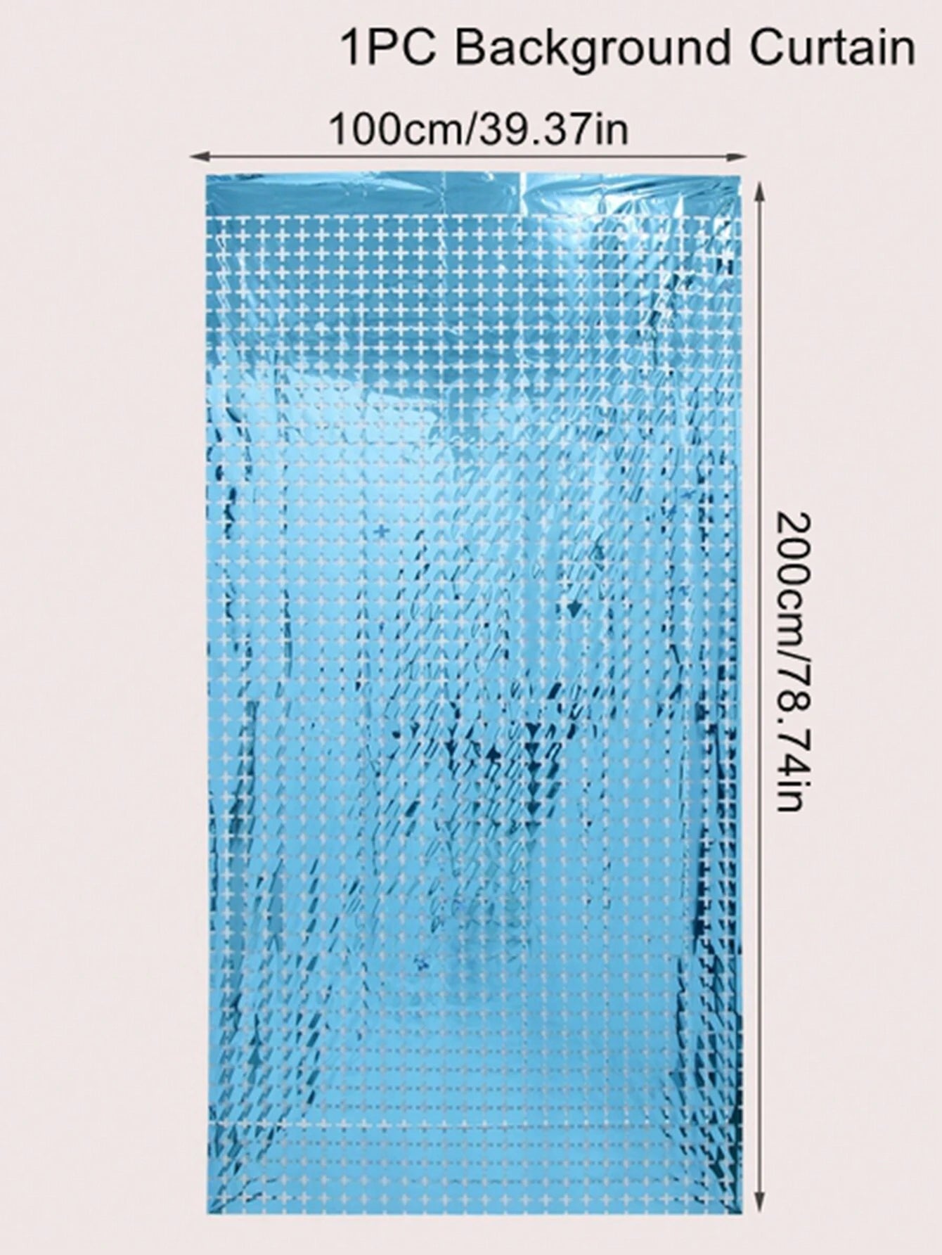 Set de 3 perdele decorative din plastic albastru