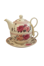 Set ceainic cu ceasca si farfurioara – Floral Vintage Tea Time