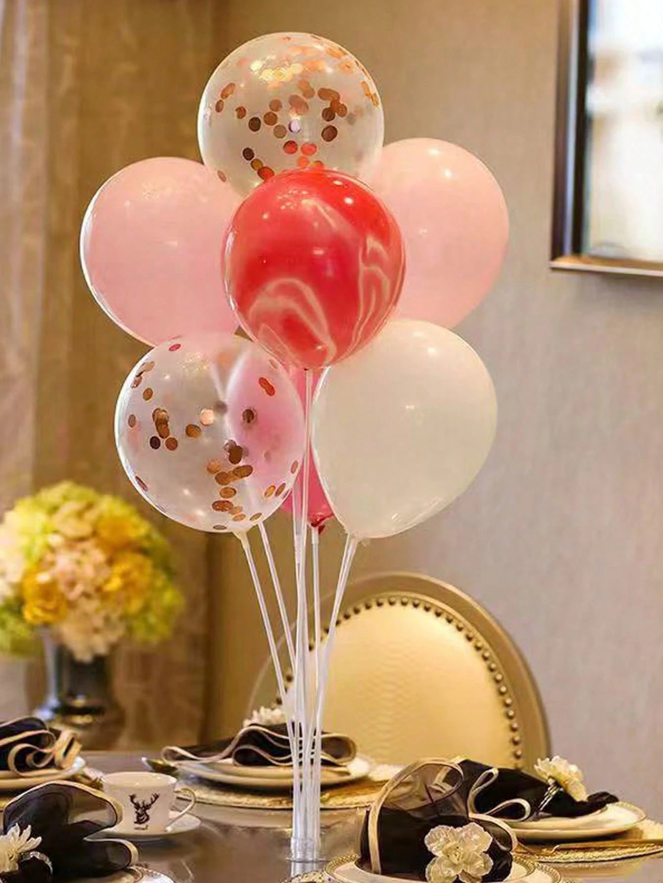 Set suporturi pentru baloane cu 7 capete, 70 cm