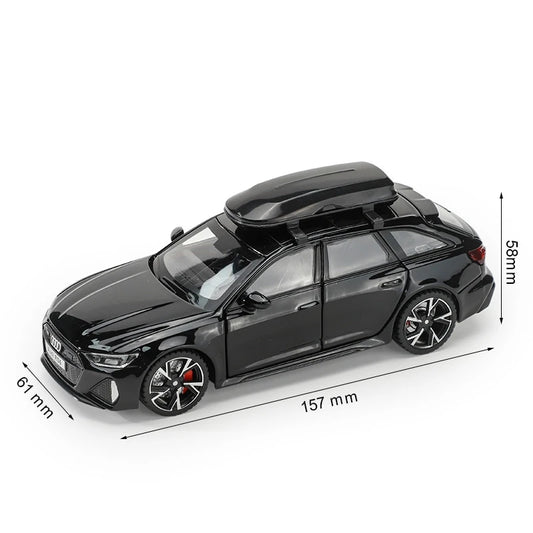 Audi RS6 1:32 – Mașinuță Diecast cu Sunet, Lumină și 7 Uși Funcționale, Model Metalic pentru Colecționari și Cadou Festiv