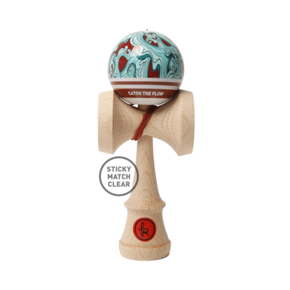 Kendama Europe Record Bloody Ocean MC cu lac Grip Varnish si Match Clear