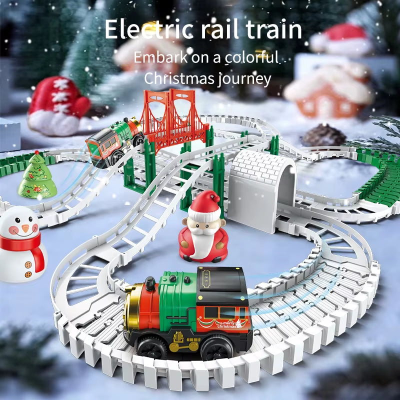 Tren Electric de Crăciun cu Piste – Jucărie Educativă pentru Copii, Ideală pentru Cadou și Distracție Festivă