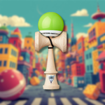 KENDAMA KROM POP LOL LIME GREEN-Sticky Tama Kendama