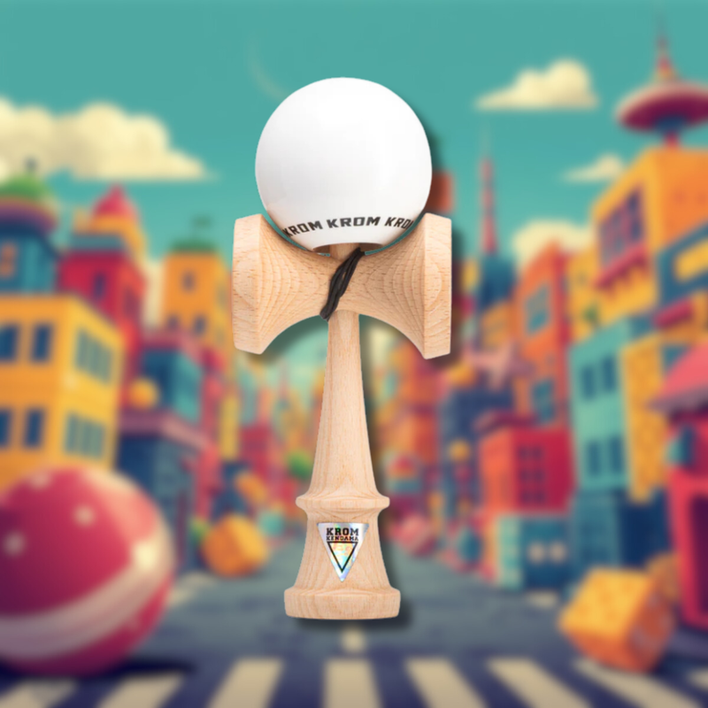 KENDAMA KROM POP LOL WHITE-Design CK Shape & Grip Superior