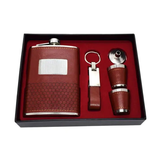 Set Cadou Sticla Inox cu 2 Pahare si Breloc