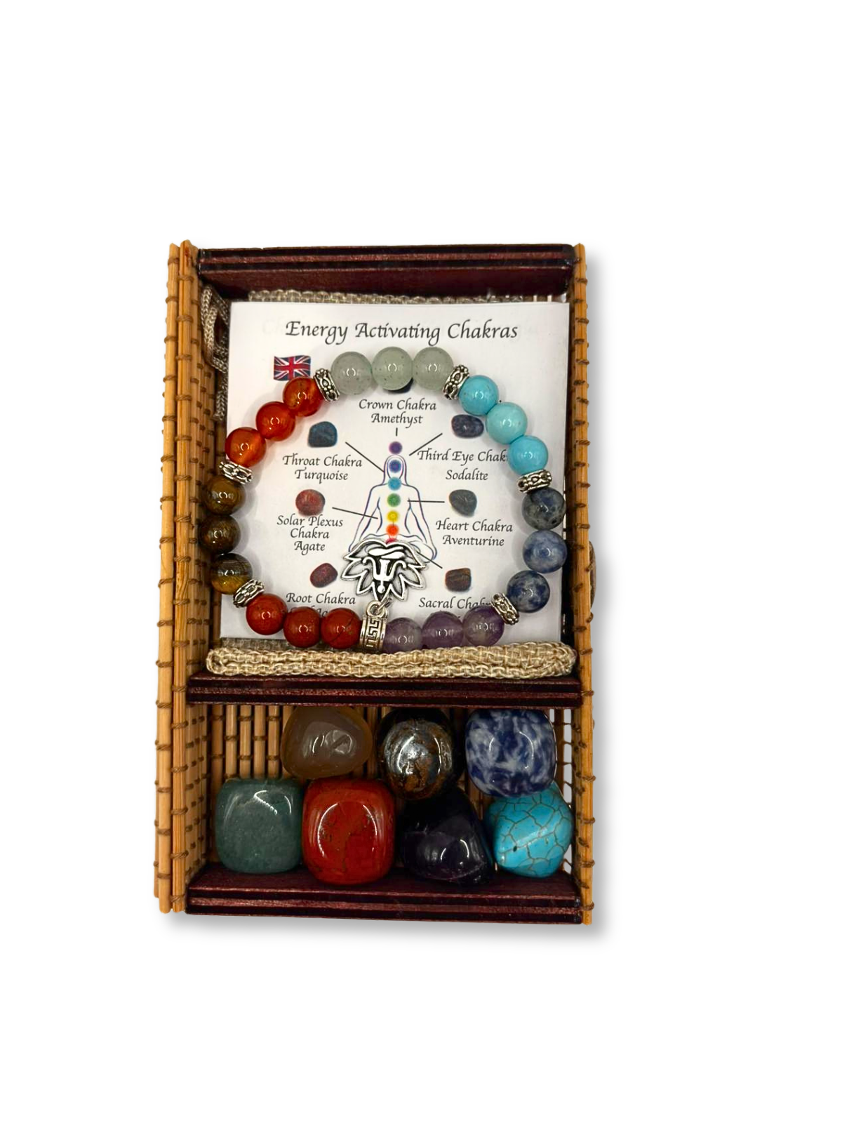 set chakra energy cu bratara pietre naturale si cristale colorate pentru echilibru energetic
