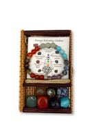 set chakra energy cu bratara pietre naturale si cristale colorate pentru echilibru energetic